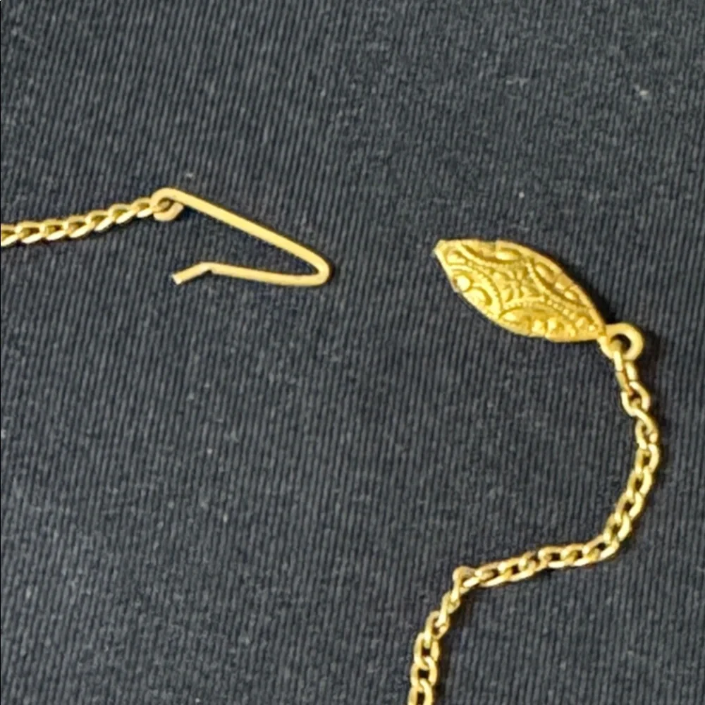 Japanese Amita Damascene fan shaped necklace,